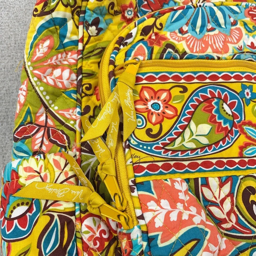 VERA BRADLEY Backpack Provencal Yellow Floral Paisley Colorful Quilted